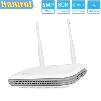 HAMROL 3MP, 5MP Camera IP 8CH NVR WiFi H. 265 Wireless Recorder Video de Rețea P2P Fata Detecta Rețea Sistem de Supraveghere Video