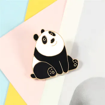Animal Minunat Broșe Desene Animate Plictisitor Stă Panda Insigne Email Pin Pentru Guler De Camasa Sac De Metal Buton Ace De Rever Copii Bijuterii Cadou