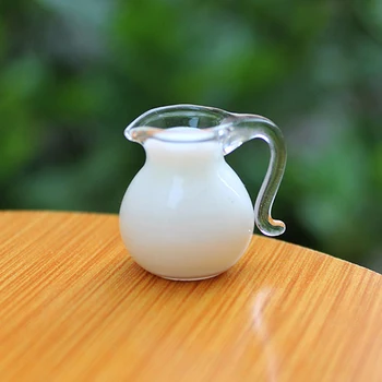 1buc Păpuși Ceainic de Sticlă Sticla de Lapte si Cafea Mini Bucătărie de Sticlă Pentru Casa Papusa Alimente Juca Microglass Accesorii
