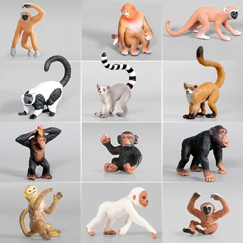Pădure sălbatică Gibbon Cimpanzeu Cârn Maimuță Modele de Simulare,Pictate manual, figurina Figurina de Învățământ Jucărie pentru Copii