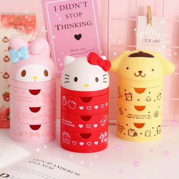 Kawaii Hello Kitty Bijuterii Cutie De Depozitare Anime Sertare Cutie Sanrioed Melodia Mea Pompompurin Diverse Organizator Dulce Decor Camera Cadou