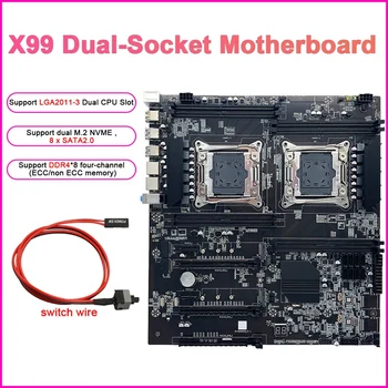 X99 Dual-Socket Miniere Placa de baza Cu Comutator Cablu despre lga2011-3 Dual CPU Memorie DDR4 Slot 8XSATA2.0 NVME M. 2 Placa de baza