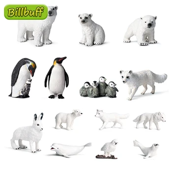 Mini Simulare Arctic Set Animal Sălbatic Lup, Urs, Vulpe, Iepure Model Cifre de Colectare Cunoaștere Jucărie de Învățământ pentru Copii Cadouri