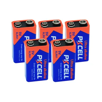 5Pcs PKCELL 9V 6LR61 Baterii Alcaline 1604A 6AM6 MN1604 522 Super Dry Baterii primare baterii Pentru Sobe cu Gaz Incalzitor de Apa