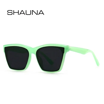 SHAUNA Retro Ochi de Pisică ochelari de Soare pentru Femei de Moda Gradient Oglindă Ochelari de Nuante UV400 Brand Designer de Bărbați Pătrat Albastru Ochelari de Soare