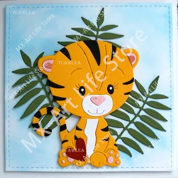 Noul Tigru Minunat Fata de Tăiere de Metal Moare Animalul Papusa Matrita Embosare DIY Scrapbooking Card Cadou Ambarcațiuni Moare