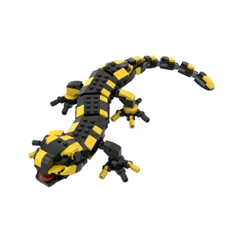 MOC Pădure Reptile Animale de Foc Salamandra Șopârlă Blocuri Asamblate Modelul Creativ Reptilă Șarpe Cărămizi Jucarii Copii Cadouri