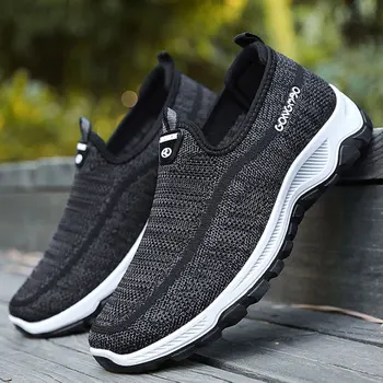 Primavara Casual Om Alunecare Pe Adidași ochiurilor de Plasă Confort Negru Incaltaminte sportiva Încălțăminte pentru Bărbați Respirabil Streetwear Pantofi Running Mens Formatori
