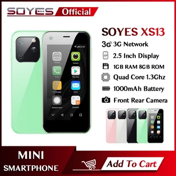 SOYES XS13 Mini Smartphone Quad Core Android telefon Mobil 3D de Sticlă Dual SIM Slot pentru Card TF HD aparat de Fotografiat Telefon Mobil Mic VS XS11