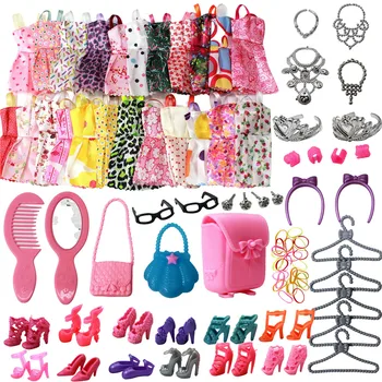 NOI 1 Set de Haine pentru Papusa Barbie Pantofi Cizme Rochie Mini Genți de mână Coroana Umerase Ochelari Papusa Accesorii de Moda pentru Copii Jucărie 12