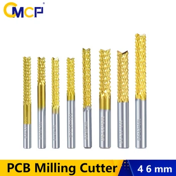 CMCP PCB Porumb End Mill 4mm 6mm Shank Milling Cutter Titan Acoperit CNC Router-Biti de Frezat de Biți Carbură End Mill
