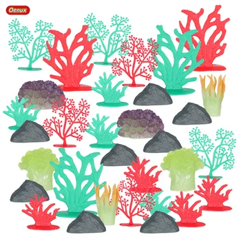Oenux 32pcs/set Simulare de Viață Mare, Corali, Meduze, Alge marine Animale Modelul Scene Cifrele de Acțiune de Educație în Miniatură Jucărie pentru Copii