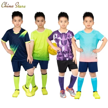 Nouă Copii, Uniforme De Fotbal Pentru Băieți Și Fete Tricouri De Fotbal Seturi De Tineret Maneci Scurte Kit Pantaloni Scurți Copii Fotbal Tricou Costum Sport