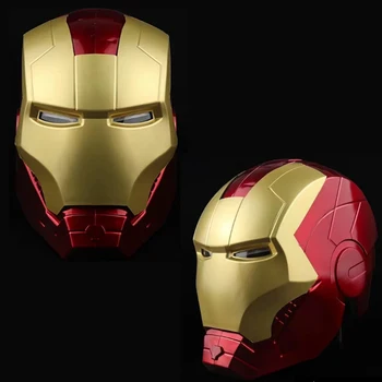 Marvel Avengers Iron Man Casca Cosplay 1:1 Led-uri de Lumină Ironman Masca Adult din PVC Figura de Acțiune Jucarii Model de Rece