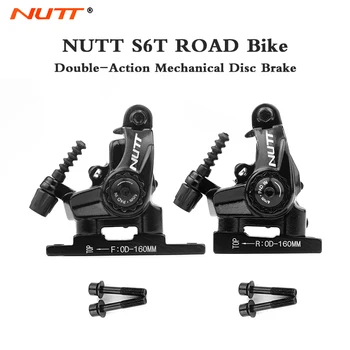 NUTT S6T Biciclete Rutier Trage Linie Plat Montare Piston Dublu Mechanie Disc Brake140mm 160mm Drum Etrierului de Frână Drum Accesorii pentru Biciclete