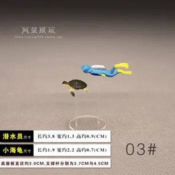 Miniaturi De Scufundări Ocean Diver Figurine Model De Lumea Subacvatică A Mării Mini Broasca Testoasa Explora Accesorii Decor Figurine Jucarii