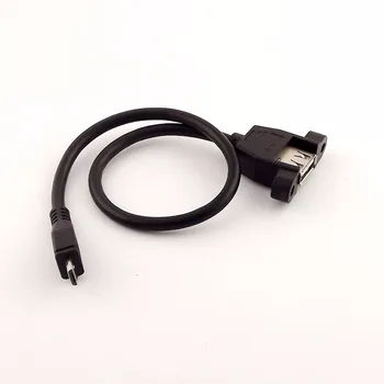 1buc USB 2.0 O Femeie Soclu de Montare pe Panou, de La Micro USB 5 Pini de sex Masculin de Date Adaptor Cablu de 30cm