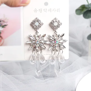 MWSONYA coreean Modern Floare de Cristal Picătură Cercei pentru Femeile Fete Strălucitoare Rinestone Brincos Petrecere Tassel Cercei Bijuterii Cadouri