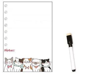 140mmX200mm Tablă Magnetică Magneți de Frigider Marker Mesaj de Bord Planificator Săptămână Pentru a Face Lista de Inteligent Notă de Desene animate Pisica Câine Pad