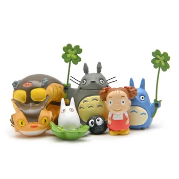 Hot Anime Figurina Mini Tonari no Totoros cu Patru Frunze de Trifoi Cat de Autobuz de Acțiune Figura Decorare Jucării pentru Copii Cadouri de Craciun