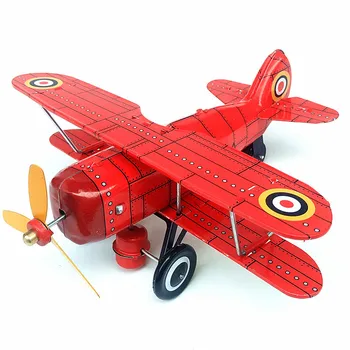 [Funny] Adult Colecție Retro Vânt de până jucării Tablă de Metal de-al doilea război mondial luptător avion cu elice Mecanice de jucării Clockwork jucărie cadou