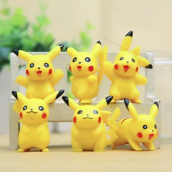 6pcs/set Mini de Desene animate Pokemon Pikachu de Acțiune Figura Set de Jucării Drăguț Anime 3-3.5 cm Pvc Cifre Păpuși Jucarii pentru Copii Cadou de Ziua de nastere