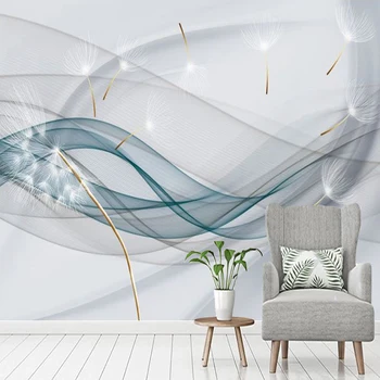Personalizat Murale 3D Tapet Abstract, Arta Frumoasă Linie de Moda de Papadie Pictura pe Perete Camera de zi cu TV, Canapea Dormitor 3D Home Decor