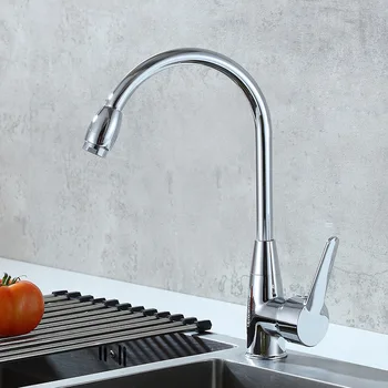 Aliaj de Zinc chiuveta de bucatarie robinet caldă și rece rotativ robinet singură gaură mâner unic