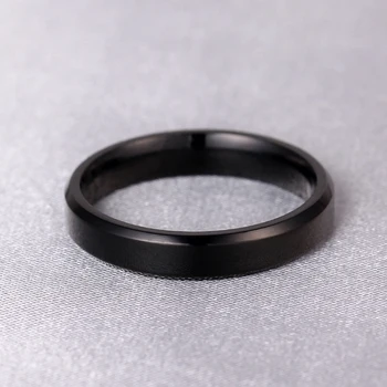 MANGOSKY 4mm poloneză Luminoase de Culoare Negru Titan Ring Pentru Bărbați și Femei