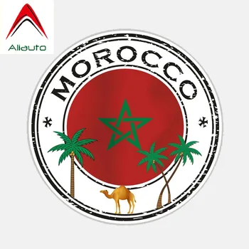 Aliauto Creative Autocolant Auto Corpul Maroc Flag Automobile Motociclete Decor Accesorii Reflectorizante din PVC Decal,13cm*13cm