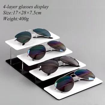 De lux 2/3/4-strat Alb&Negru Acrilic ochelari de Soare Display Coloană Suport Ochelari Suport Organizator ochelari de Soare Vitrina Pentru Acasă