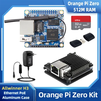 Orange Pi Zero 512M RAM H3 Cortex-A7 Quad-Core 1.2 G POE Antena WiFi OTG Caz Opțional de Alimentare Inferace Pălărie pentru OPI Zero