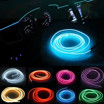 1M/3M/5M/8M Auto Interior Led Lampă Decorativă EL Cabluri Neon Banda Pentru Auto DIY Flexibil de Lumină Ambientală USB Atmosfera de Petrecere Diode