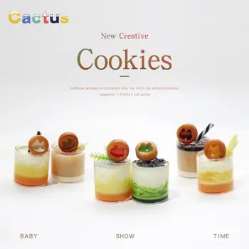 6Pcs casă de Păpuși în Miniatură Simulare Mini Gem Cookie-uri Model DIY Accesorii de Bucătărie de Jucărie