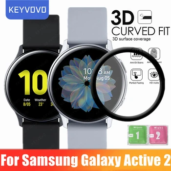 20D Ecran de Protecție de Film de Sticlă Moale Pentru Samsung Galaxy Watch Active 2 40mm 44mm Acoperire Completă Margine Curbat de Protecție 5/3/2/1BUC