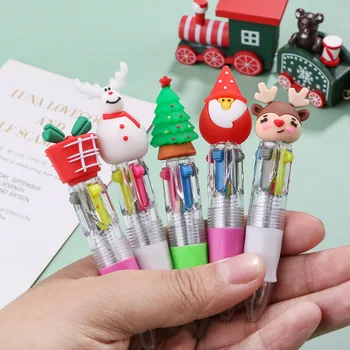 20buc Crăciun Elan Moș Crăciun Mini 4 Culoare Stilou Drăguț desen Animat Retractabil Pen Cadou de Papetărie Rechizite Școlare