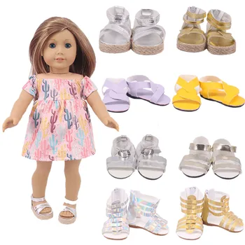 Moda Noua de Sandale Papusa de Plastic, Pantofi Sandale Pentru 18Inch American&17Inch 43Cm Renăscut Copilul Nou-Născut Generație Bowknot Pantofi Jucarii