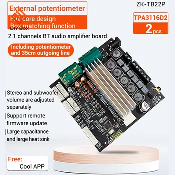 2.1 Canal Bluetooth Audio 5.1 Bass Amplificator de Putere de Bord TPA3116 Modul TWS la Cutie Potențiometru Extern 50WX2+100W