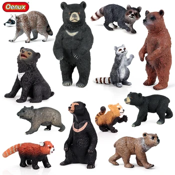 Oenux Simulare Sălbatice Figurine De Urs Negru Wombat Raton Model Figurine Animale De Pădure Jucarie Casa De Decorare Pentru Copii De Învățământ