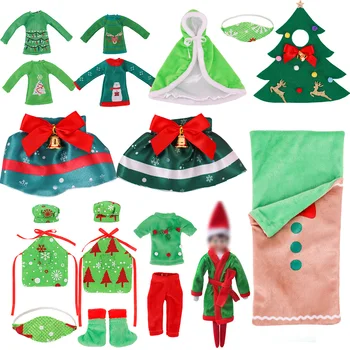 Kawaii Elf Pe Raft Accesorii De Craciun Verde Seria Sac De Dormit, Pijama Rochie De Jucărie Pentru Copii Cadou De Ziua De Nastere