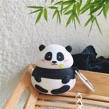 Noi 3D de Desene animate Panda Moale cu Capac de Silicon Pentru AirPods 1/2 Wireless Bluetooth Căști Cauza Accesorii de Încărcare Cutie Drăguț de Porc