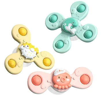 3pcs Montessori Rotație Copil Jucărie de Baie de Filare Jucărie ventuze Moară de vânt Spinner Copilul Stres Decompresssion Jucării Toddler