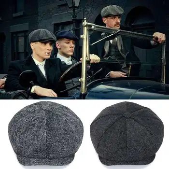 2021 Bărbați Pălărie Vânzător De Ziare Bereta Spic Gatsby Pălării Strada Capace Atins Octogonal Refuz Capace De Iarnă Primăvară Epocă Britanic Berete