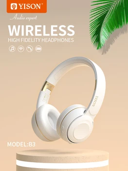 Yison B3 Pliabil Bluetooth 5.0 set de Căști cu Microfon Wireless Căști Peste Urechi de Jocuri Sport Căști cu Fir cu 3.5 mm Cablu Aux