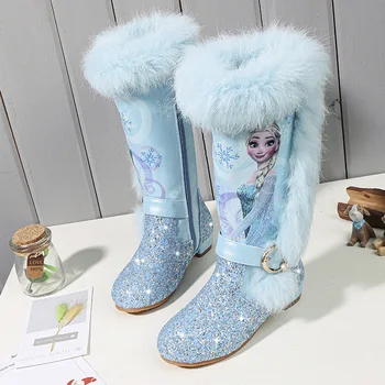 Iarna 2021 fete Disney cizme plus catifea cizme înalte, cizme de zapada copii fete copii Aisha printesa cizme cizme de bumbac