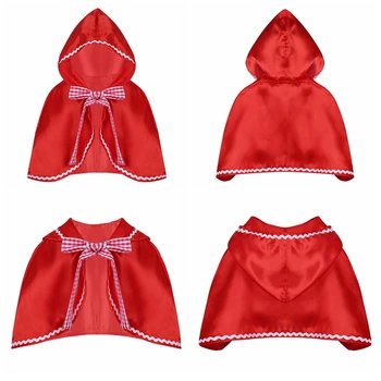 Red Riding Mantie Hood pentru Copii Fete de Halloween Costum Little Red Prințesă Costum scufita Pelerina Halloween Joc de Rol cu Gluga