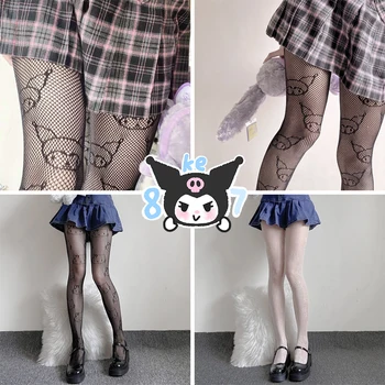 Kuromi Femei Ciorapi Sex Fata de Lolita JK Chilot Anime Desene animate Hello Kitty Bouncy Dresuri Gotic Gol Plasa Respirabil