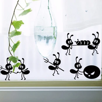 Desene animate Negru Furnicile Autocolant de Perete pentru camere de copii Home Decor geamuri Decor poster Mural art Decalcomanii autocolante
