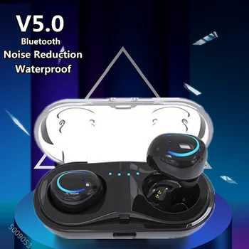 Noi TWS Bluetooth 5.0 Căști fără Fir Mini-Căștile cu Microfon Apel Impermeabil Sport Căști Muzică pentru Android IOS