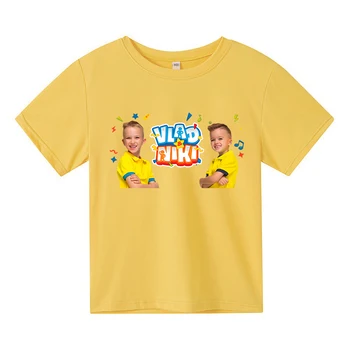 Vlad si Niki Copii T-Shirt Boys Graphic Tee Fete Haine de Moda Unisex Maneca Scurta Tricou 100% Bumbac Topuri de Vara